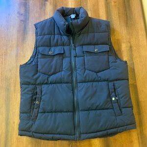 Peyton & Parker vest Men’s Large Black zip up 4 pockets quilted